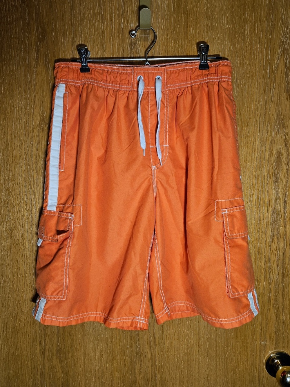 Kanu Surf Swim Trunks Cargo Style Men's Size M Orange Good